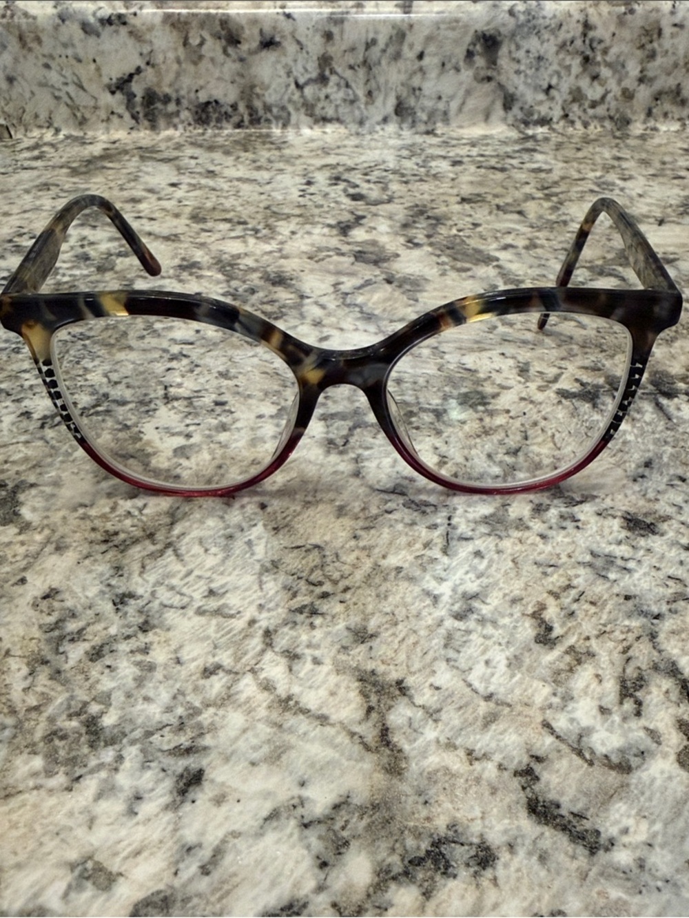 Dolabany Eyewear Besame Mucho Tortoiseshell Frames with Red Lower Rim